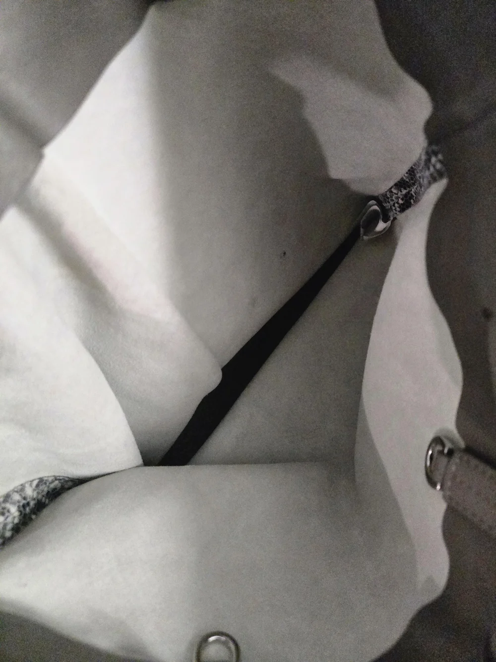 GAP Portofino Gray Snakeskin Leather Tote Shoulder Bag Bow Detail